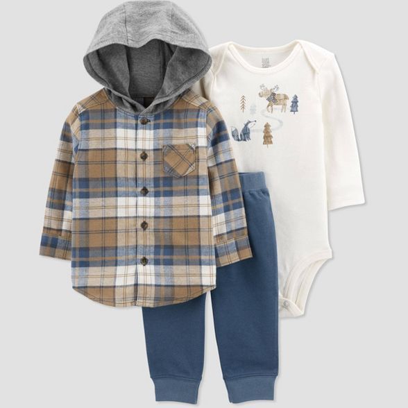 Baby Boys' Plaid Top & Bottom Set - Just One You® made by carter's Brown/Blue | Target