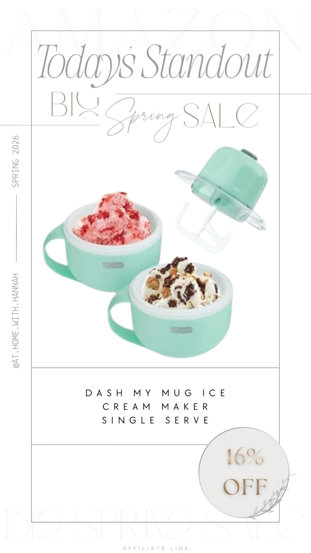 Big Spring Deal!

This Single serve ice cream maker is hands down the best purchase I’ve ever made for my kids and icecream loving husband! He uses it every night (literally)!




•
Amazon home deals • home essentials • spring sale home find • practical home product • everyday home favorite • Amazon home find • worth it home deal • Amazon sale #AmazonHome #AmazonDeals #FoundItOnAmazon #HomeDeals #AmazonFinds

#LTKSaleAlert #LTKHome #LTKfoodie