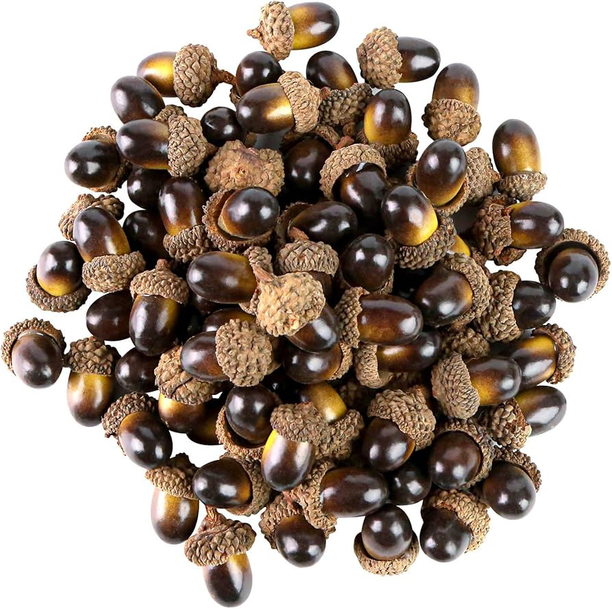 BigOtters 100 PCS Artificial Acorn, Fake Nutty Craft Acorns with Natural Acorn Cap Simulation Fru... | Amazon (US)