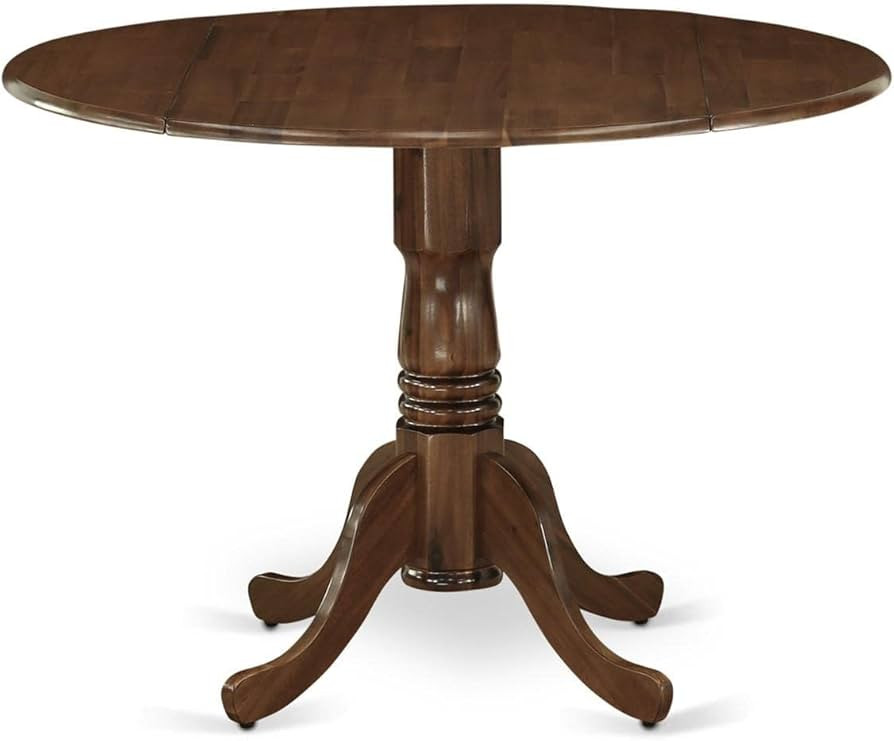East West Furniture DLT-AWA-TP Dublin Dining Room Table - a Round Solid Wood Table Top with Dropl... | Amazon (US)