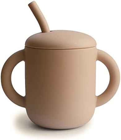 mushie 100% Silicone Training Cup & Straw for Toddlers | 6 Months+ (Natural) | Amazon (US)