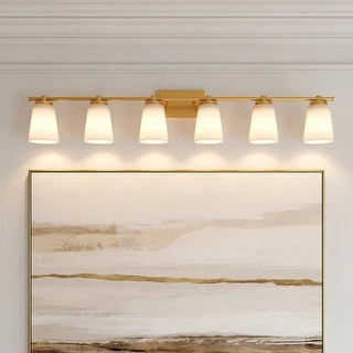 Acroma 6 - Light Steel Dimmable Bathroom Vanity Light - 6-light - Bed Bath & Beyond - 43271367 | Bed Bath & Beyond