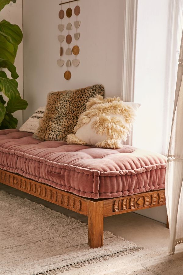 Rohini Velvet Daybed Cushion | Urban Outfitters (US and RoW)