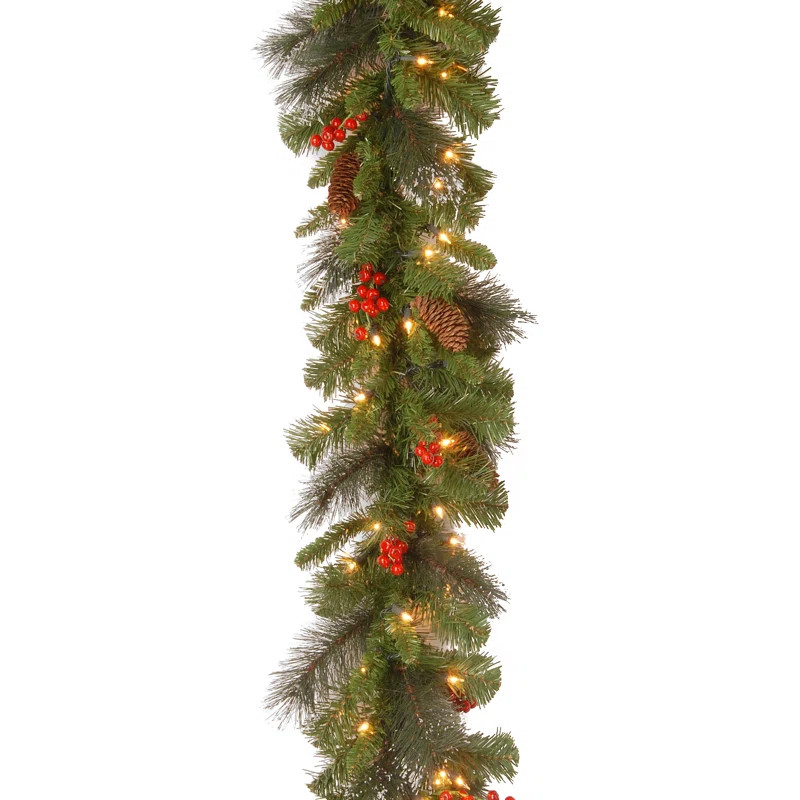 Crestwood 108'' in. Lighted Faux Garland | Wayfair North America