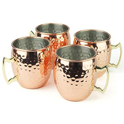 PG Copper/Rose Gold Plated Stainless Steel Moscow Mule Mug - Bar Gift Set 4 - Factory Direct (19.... | Amazon (US)