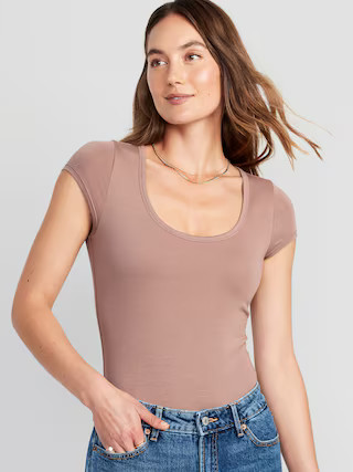 Short-Sleeve Scoop-Neck Bodysuit for Women | Old Navy (US)