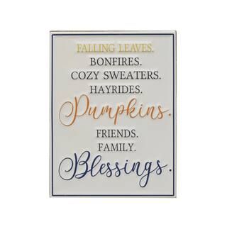 8" Falling Leaves, Pumpkins, Blessings Fall Tabletop Sign by Ashland® | Michaels Stores