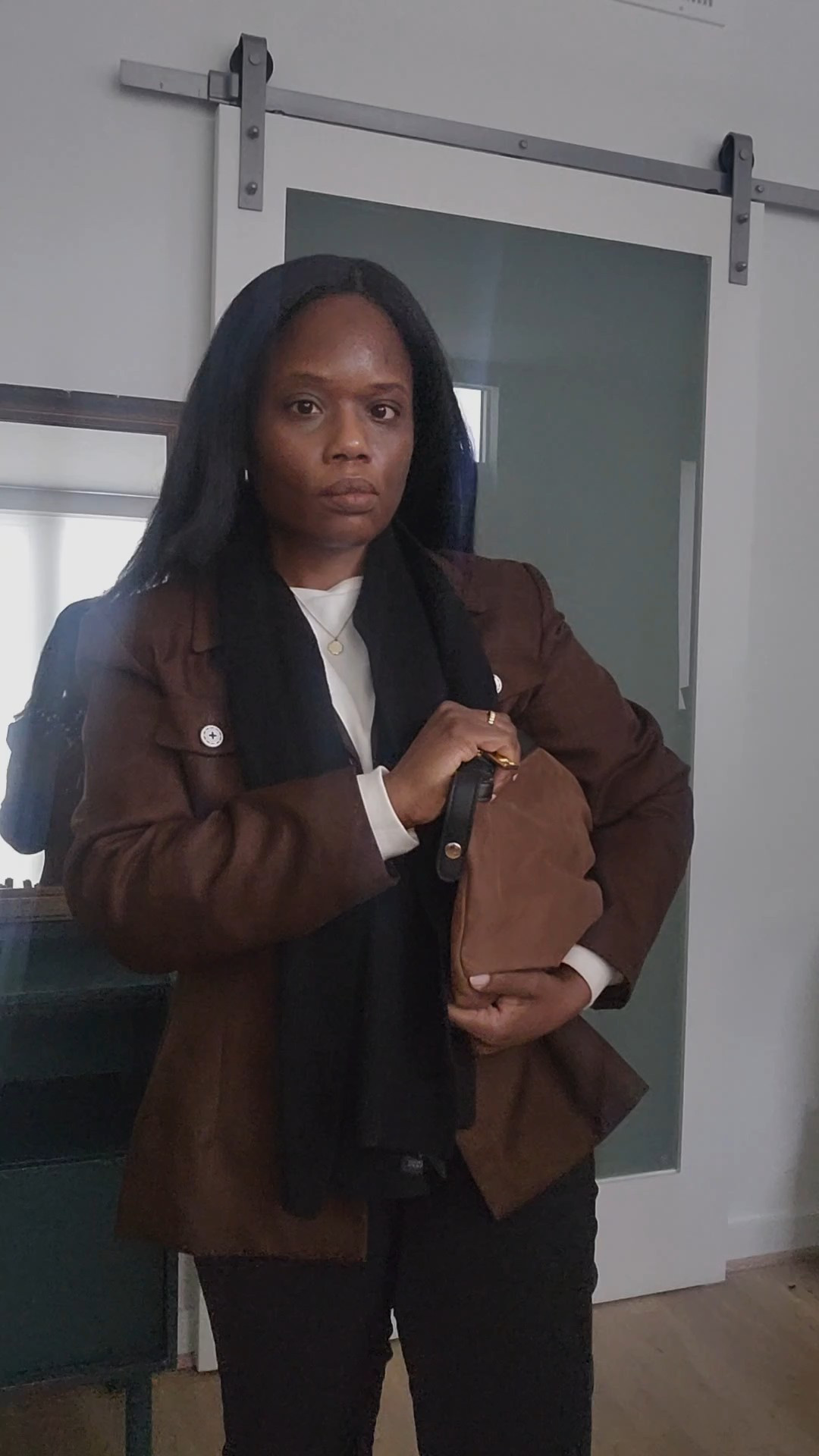 Brown & Black business casual. Luv this look for it's layers, warmth, colour blocking and effortless style ~ Clutch is an insert from my Sondra Roberts bag picked up at TJ MAXX 

#LTKootd #LTKWorkwear #LTKPetite