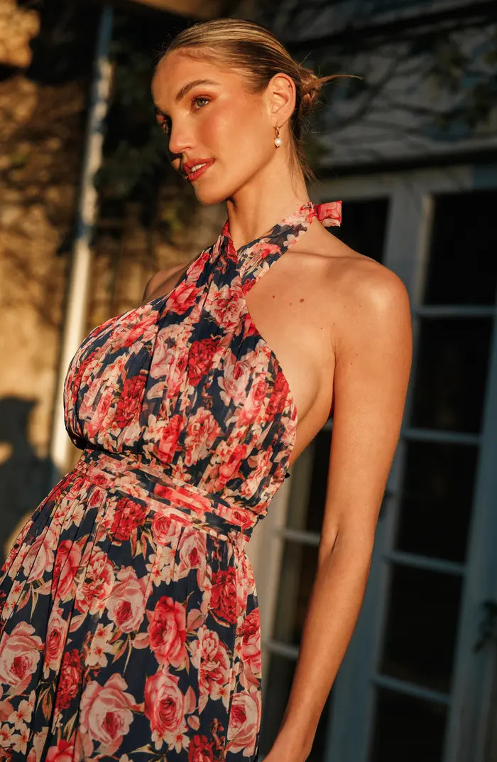 Petal & Pup Lennon Floral Halter Neck Maxi Dress | Nordstrom | Nordstrom