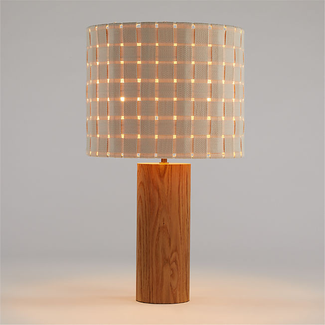 Shinola Parker Wood Table Lamp with Woven Canvas Shade + Reviews | Crate & Barrel | Crate & Barrel