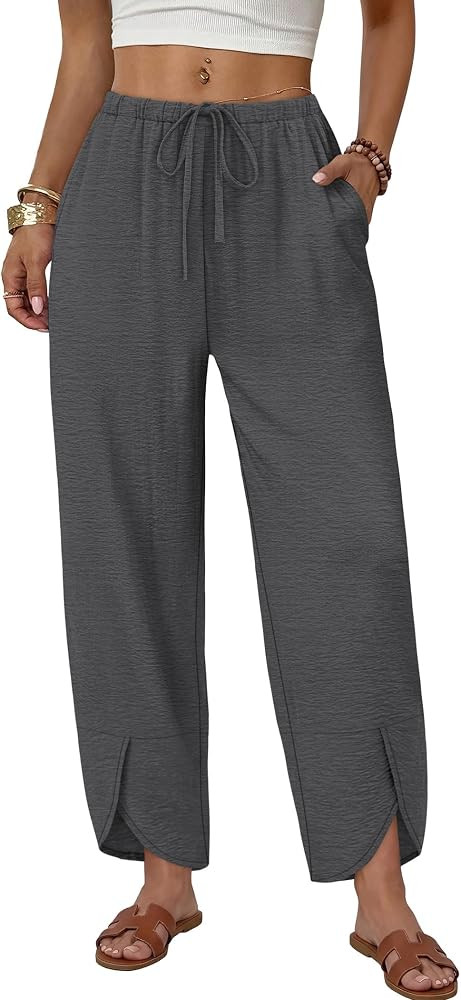 Sampeel Wide Leg Pants Woman Palazzo Capri Pants Cropped Spring Summer Vacation Outfits Fashion C... | Amazon (US)