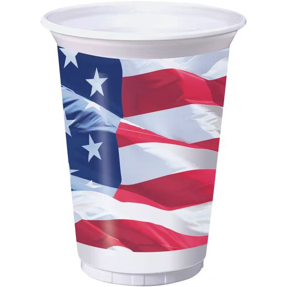 24ct Waving Flag Fourth of July Plastic Cups | Target