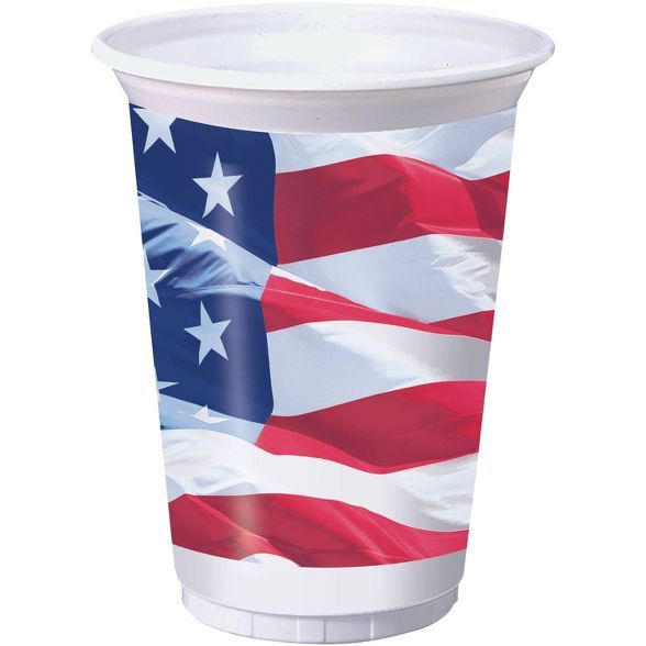 24ct Waving Flag Fourth of July Plastic Cups | Target
