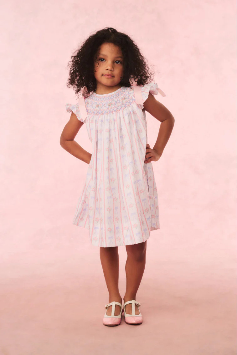 Cecil & Lou Girls Smocked Bow Dress | LoveShackFancy