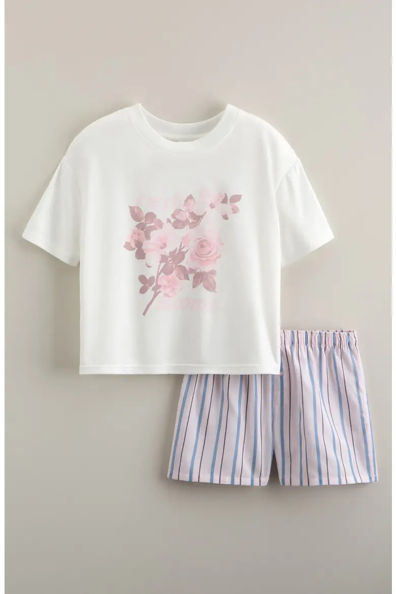 Kids' Short Sleeve T-Shirt & Boxer Set (Women) | Nordstrom | Nordstrom