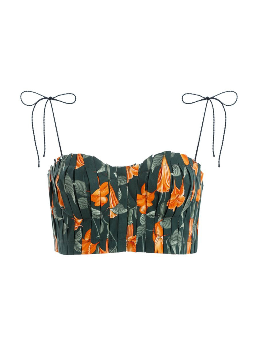 Curandera Moringa Sbanero Nocrurno Cotton Crop Top | Saks Fifth Avenue