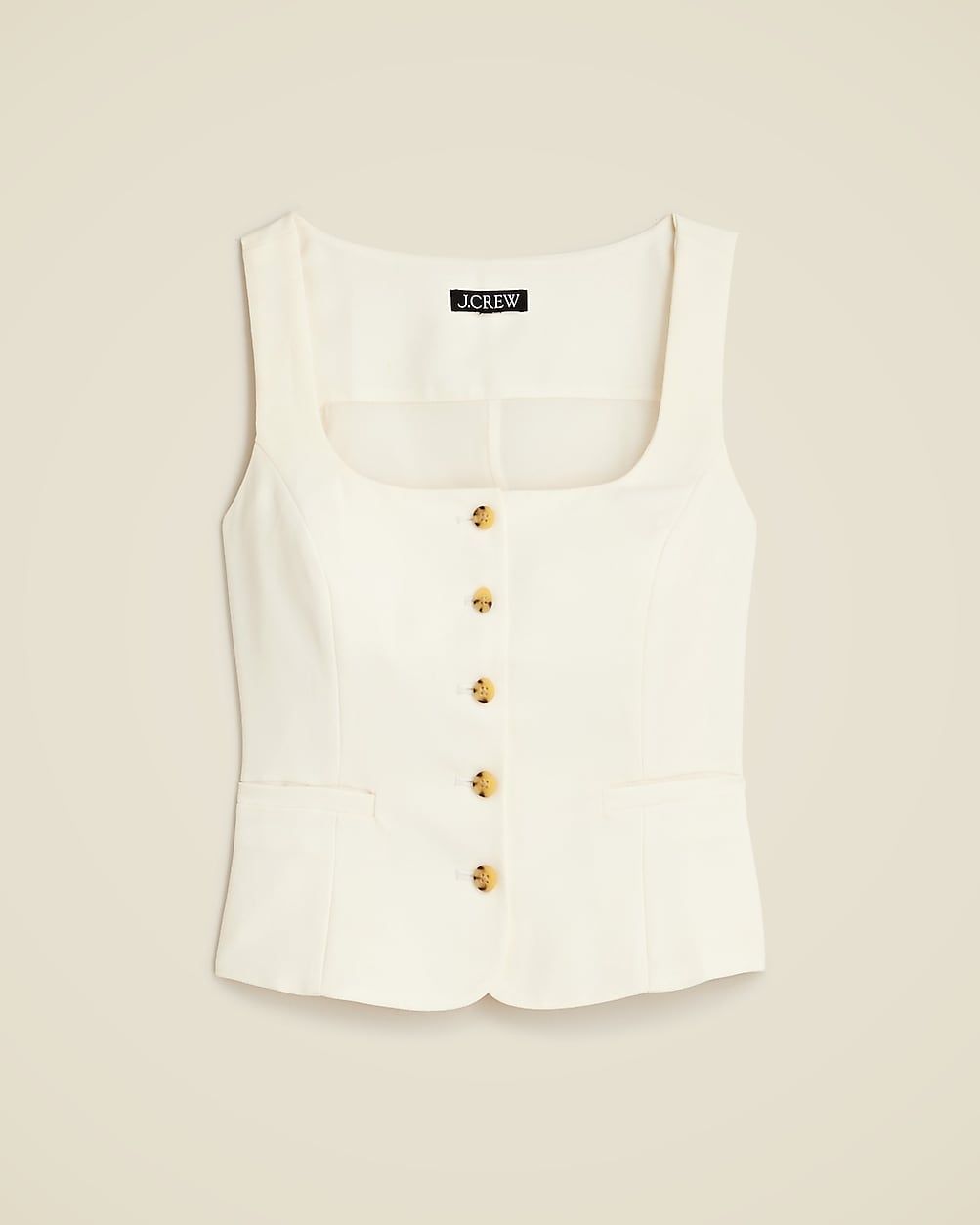 Scoopneck vest in drapey crepe | J. Crew US