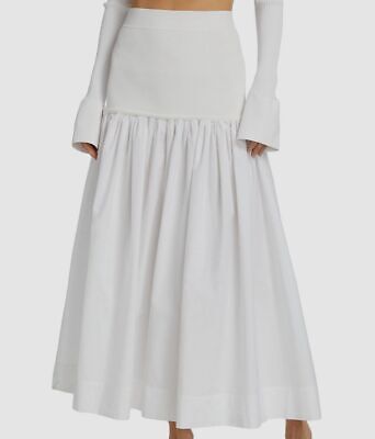 $495 A.L.C. Women's White Marlowe Mixed Media Maxi Skirt Size M | eBay US