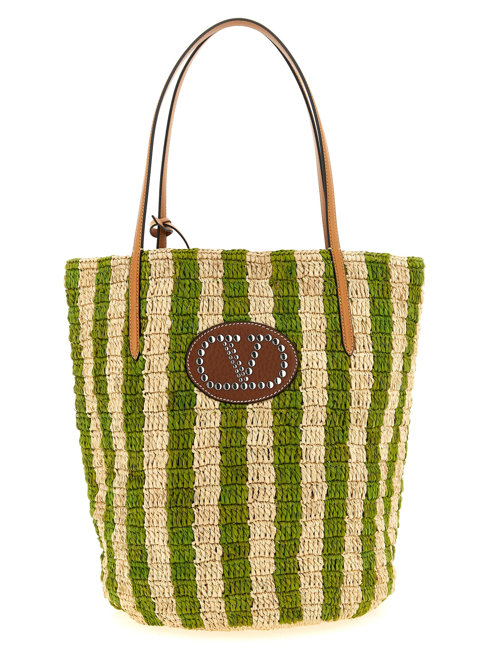 Shopping Valentino Garavani Raffia Green Straw Tote Bag - Women | Italist.com US