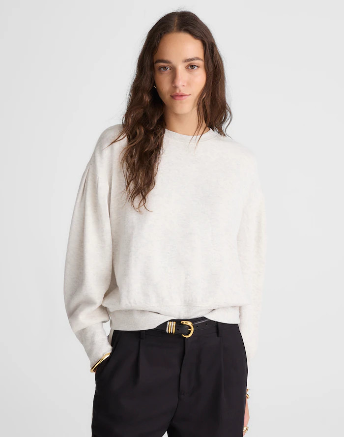 Double-Faced Puff-Sleeve Sweatshirt | Madewell