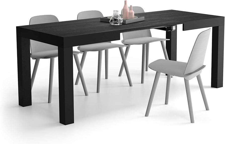 Mobili Fiver, First Extendable Table, 47,2(77,6) x31,5 in, Ashwood Black, for 6-8 People, Expanda... | Amazon (US)
