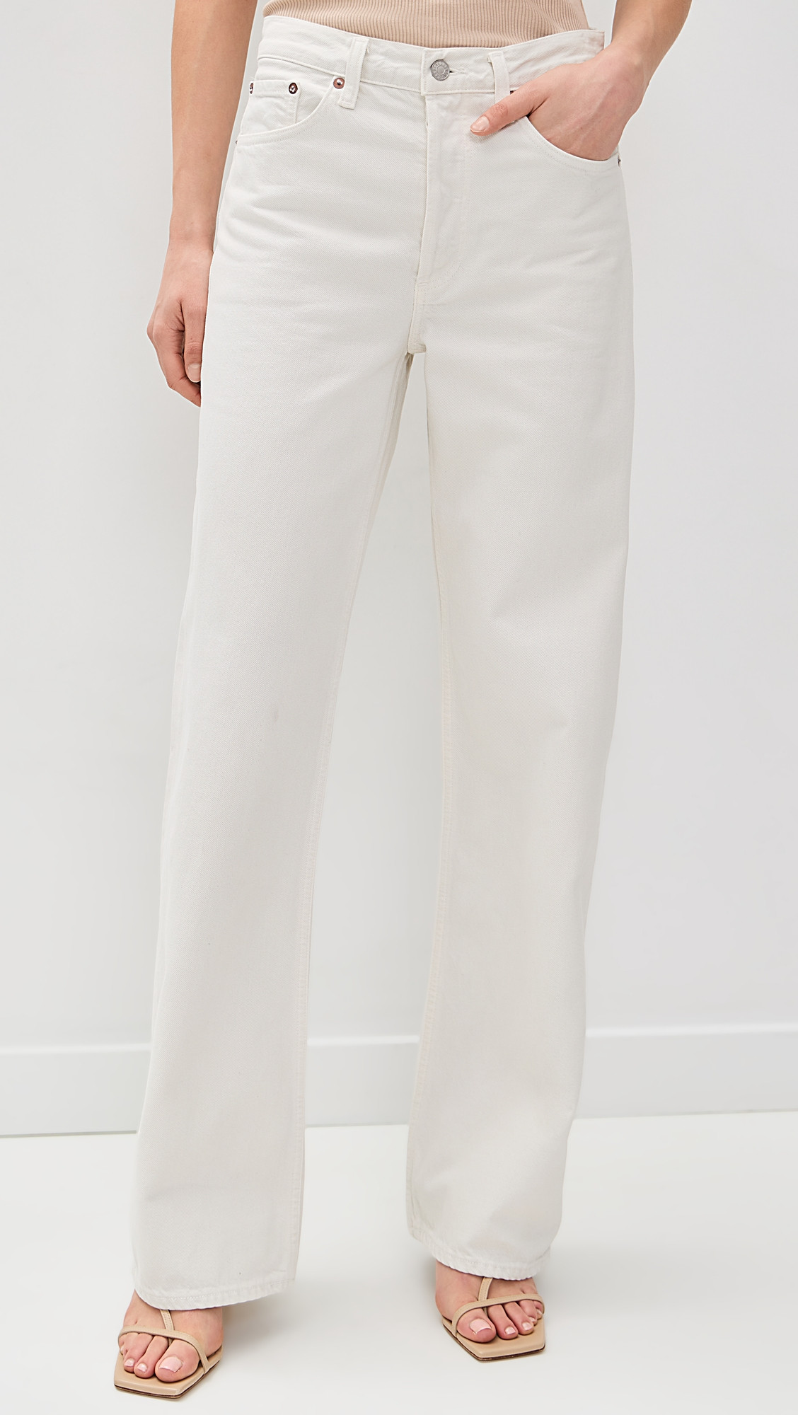 AGOLDE Arc Jeans Chalk White 25 | Shopbop