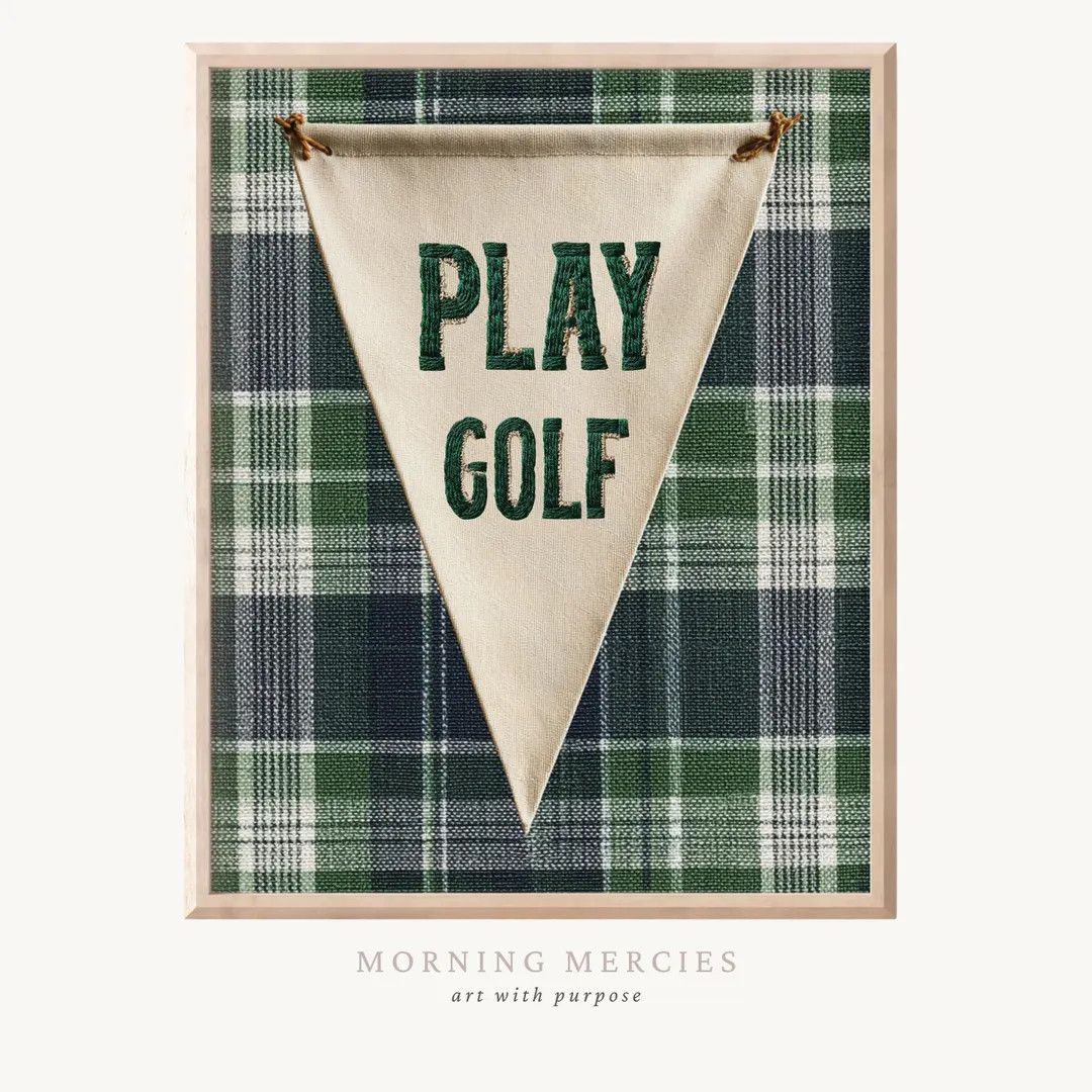 Vintage Golf Flag Print – Retro Sports Wall Art for Boy Nursery or Playroom | Etsy (US)