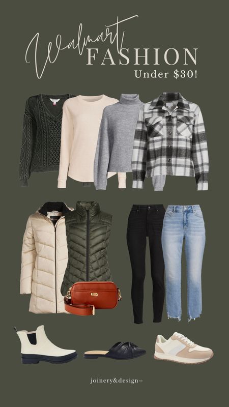 Fall fashion finds at Walmart all under $30! 🤯 From cozy knits to one of my FAVORITE pairs of jeans, there are so many great wardrobe staples for you to shop right now! 

#jacket #vest #walmartfinds #sweater #flannel 

#LTKSeasonal #LTKHoliday #LTKsalealert