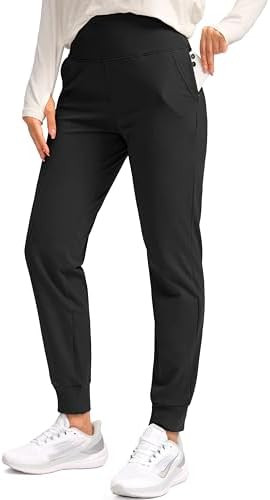 SANTINY Women's Fleece Lined Joggers Water Resistant High Waisted Thermal Sweatpants Winter Pants... | Amazon (US)