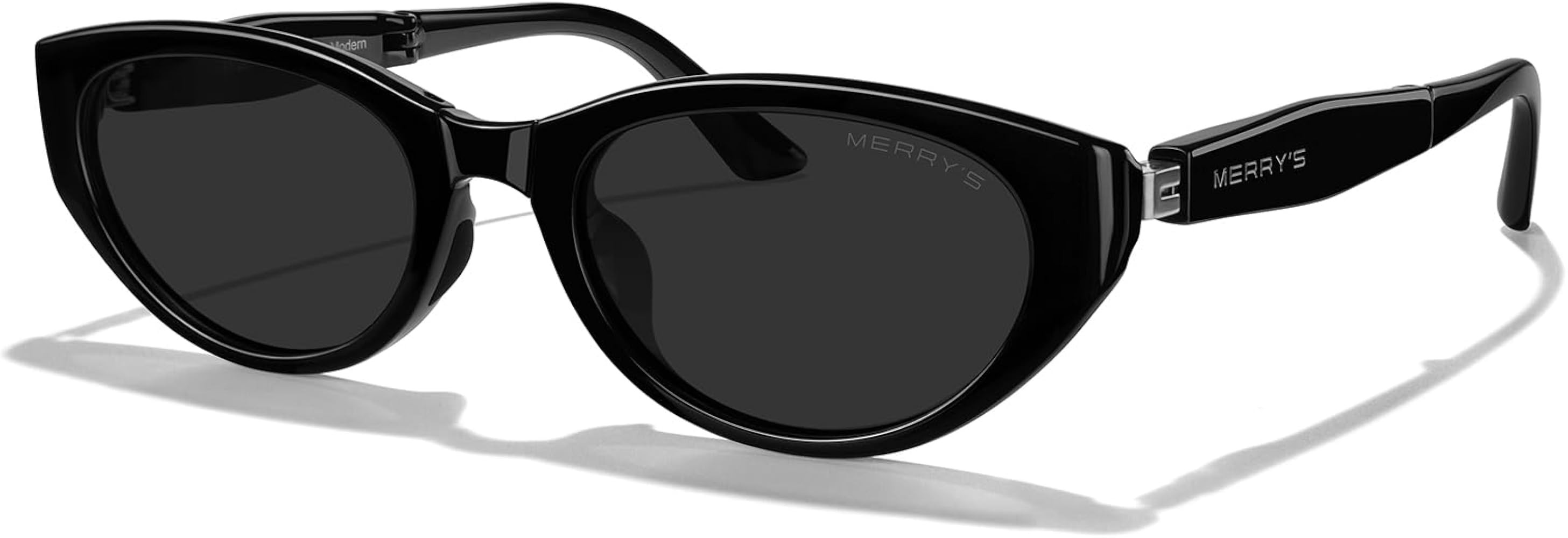 MERRY'S Folding Sunglasses Retro Vintage Narrow Cat Eye Sunglasses for Women Men with Case S6189 | Amazon (US)