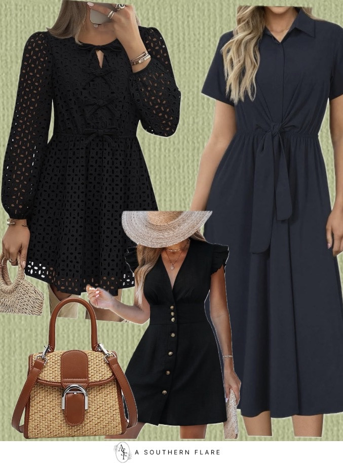 summer wardrobe with these chic dresses and straw bags. Perfect for beach days and casual outings. #SummerStyle #BeachWear

#LTKTravel #LTKmomlife #LTKSwim