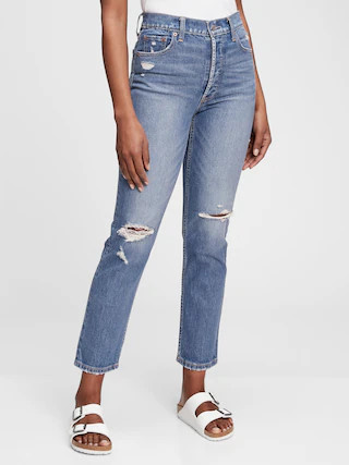 High Rise Cheeky Straight Jeans With Washwell&#153 | Gap (US)