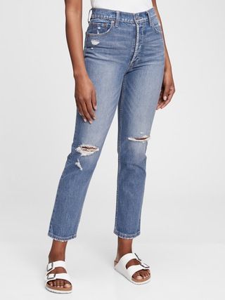 High Rise Cheeky Straight Jeans With Washwell&#x26;#153 | Gap (US)