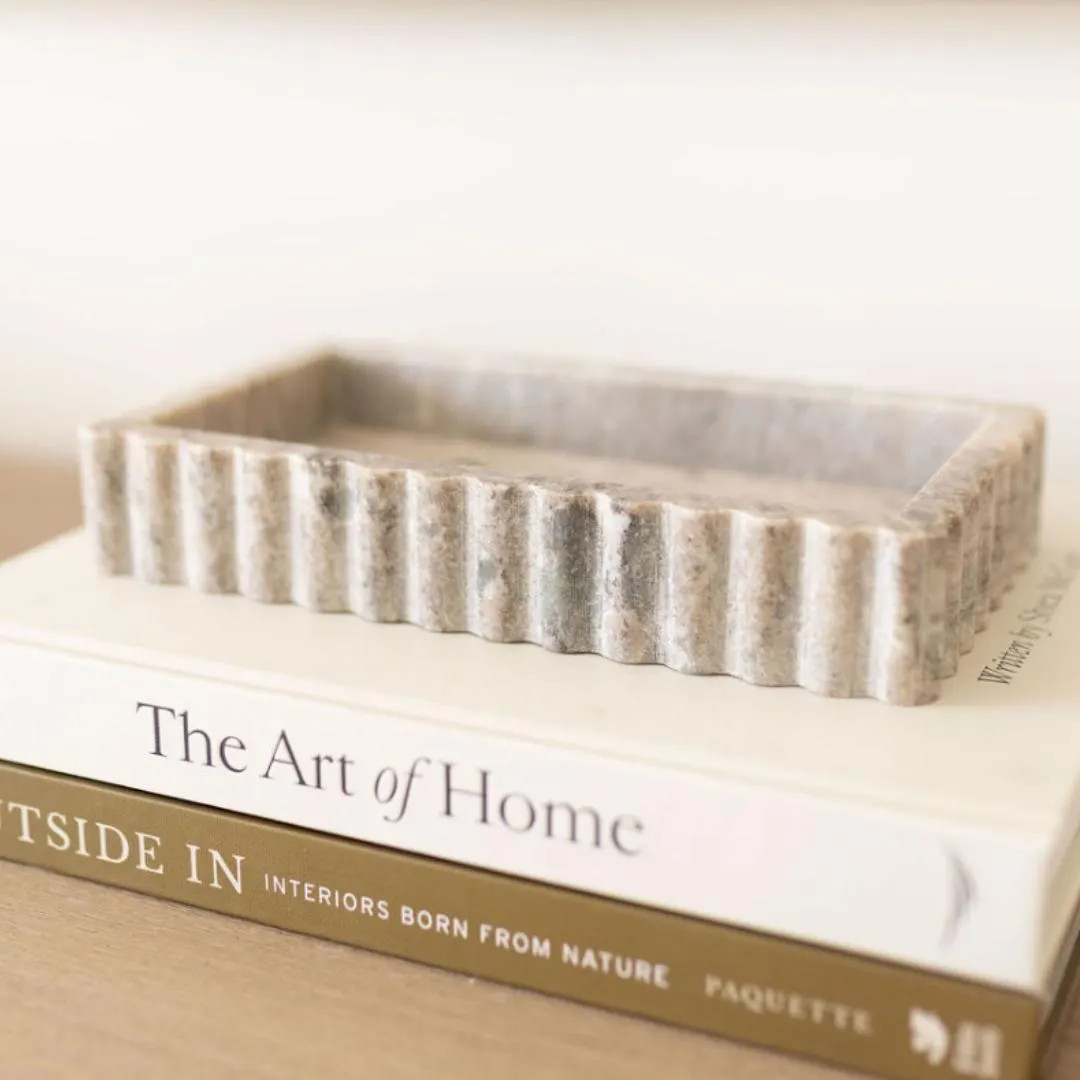 Beige Fluted Marble Bridge Tray - Etsy | Etsy (US)