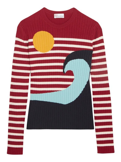 Intarsia ribbed-knit sweater | NET-A-PORTER (UK & EU)
