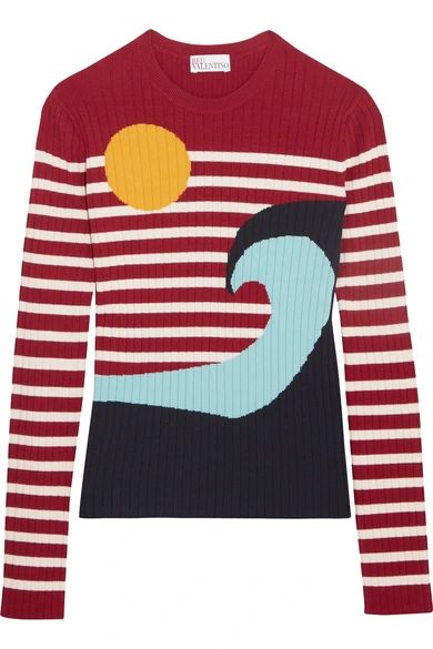 Intarsia ribbed-knit sweater | NET-A-PORTER (UK & EU)