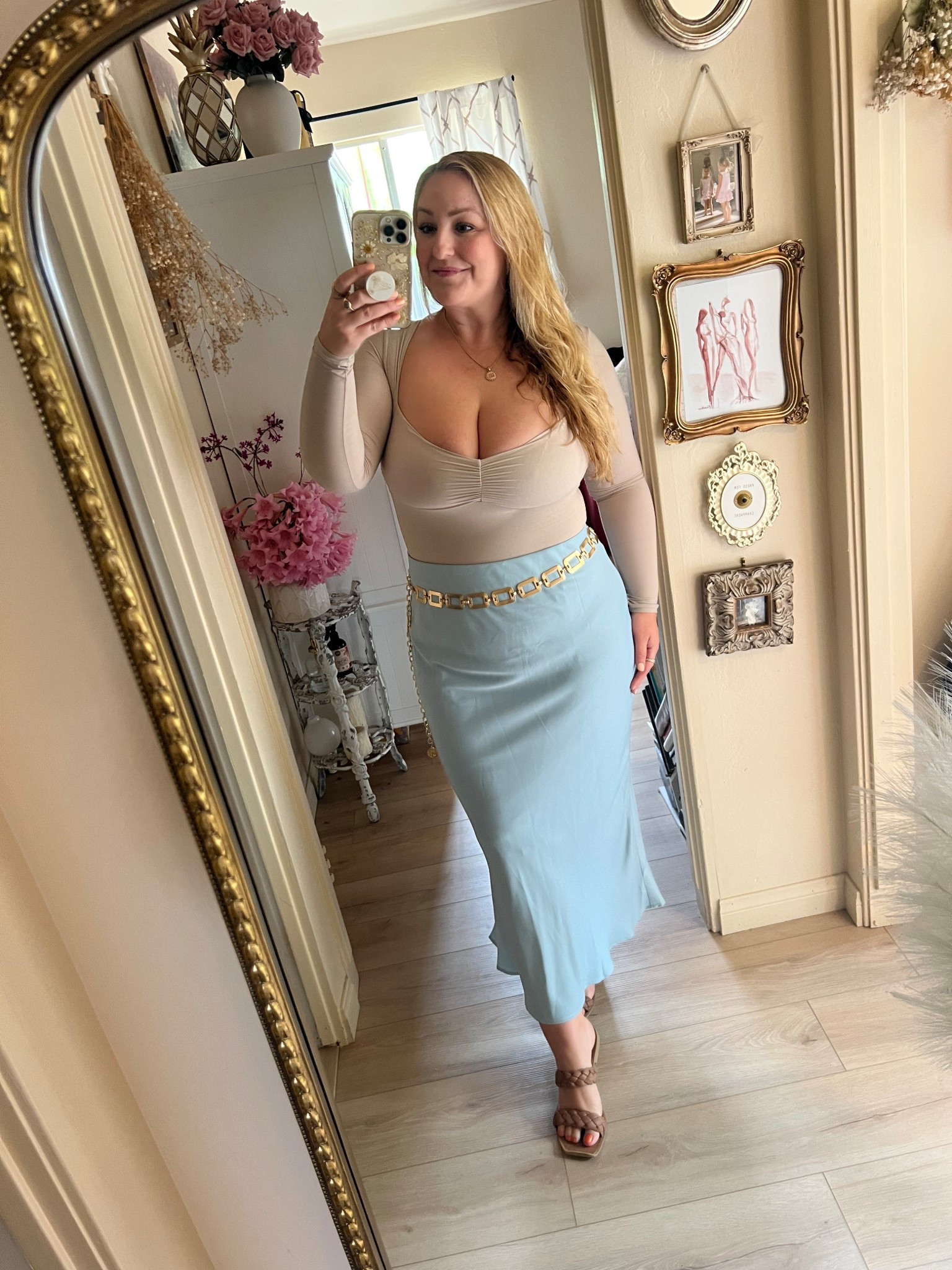 Amazon finds for the win! Summer into Fall OOTD
Wearing size L bodysuit and skirt 

#LTKStyleTip #LTKMidsize #LTKFindsUnder50