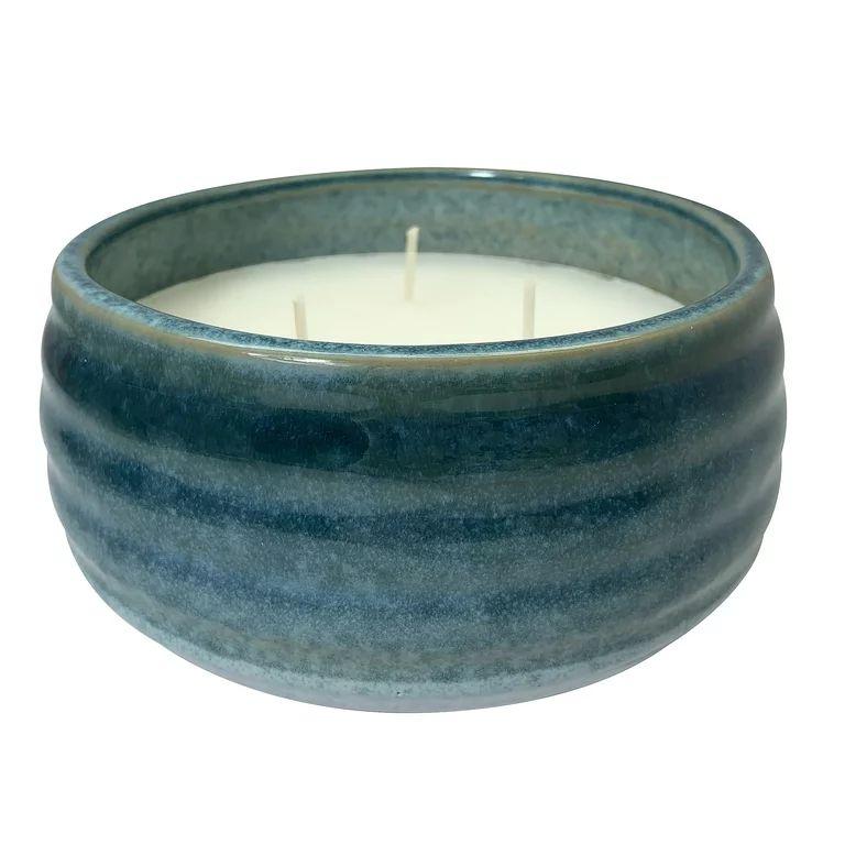 Better Homes & Gardens Outside Citronella 6" Ceramic 3-Wick Candle, Teal | Walmart (US)