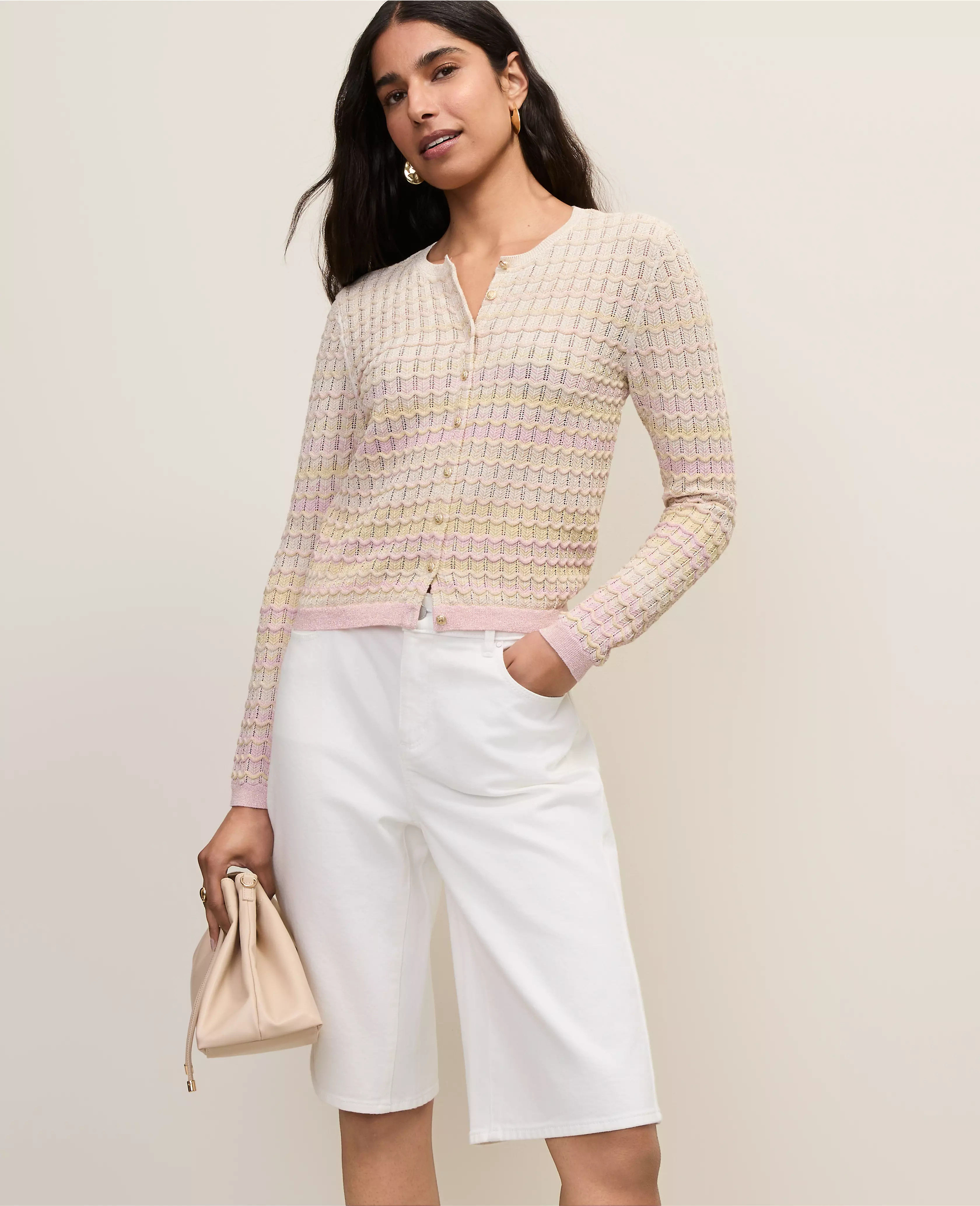 Crochet Cardigan in Ombré | Ann Taylor