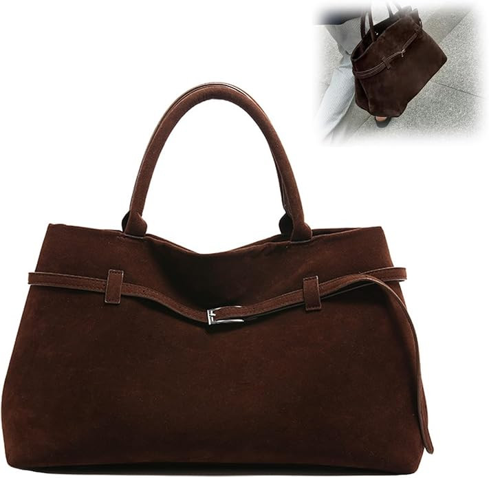 Faux Suede Bags for Women Slouchy Hobo Bag Large Suede Tote Bag Bucket Handbag Retro Purse Vintag... | Amazon (US)