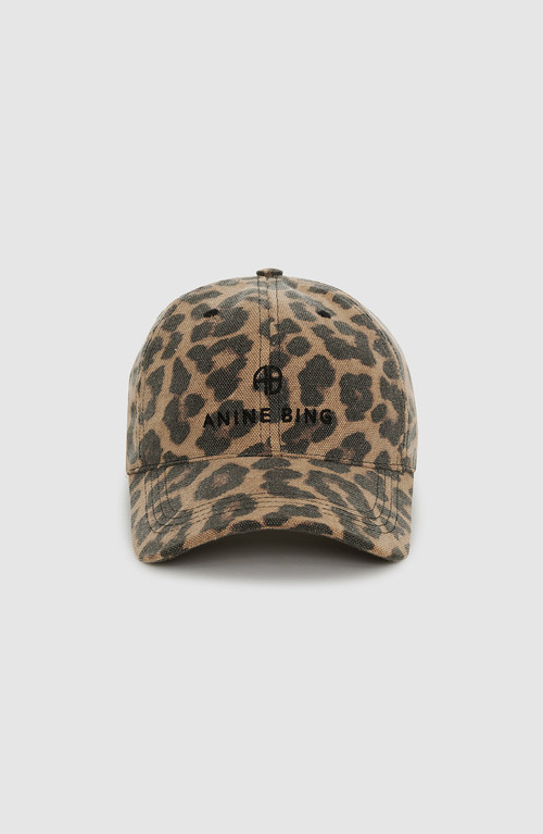 ANINE BING Jeremy Baseball Cap in Black And Brown Leopard at Nordstrom | Nordstrom