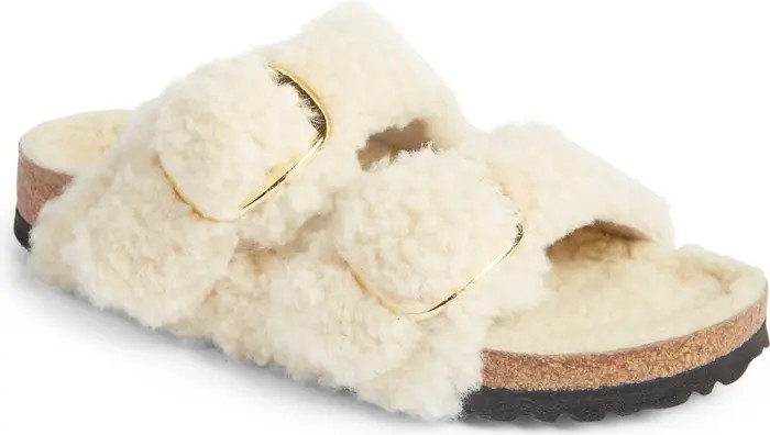 Arizona Big Buckle Genuine Shearling Slide Sandal (Women) | Nordstrom