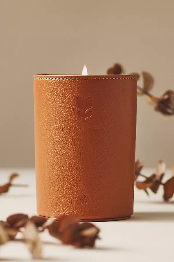 Icon Embossed Woody Leather & Leaves Glass Candle | Anthropologie (UK)
