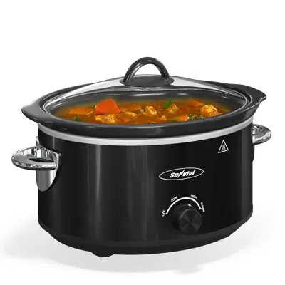 4 Quart Slow Cooker, Small Slow Cooker With 3 Cooking Settings, Dishwasher-safe Ceramic Pot, Glass Lid | Wayfair North America