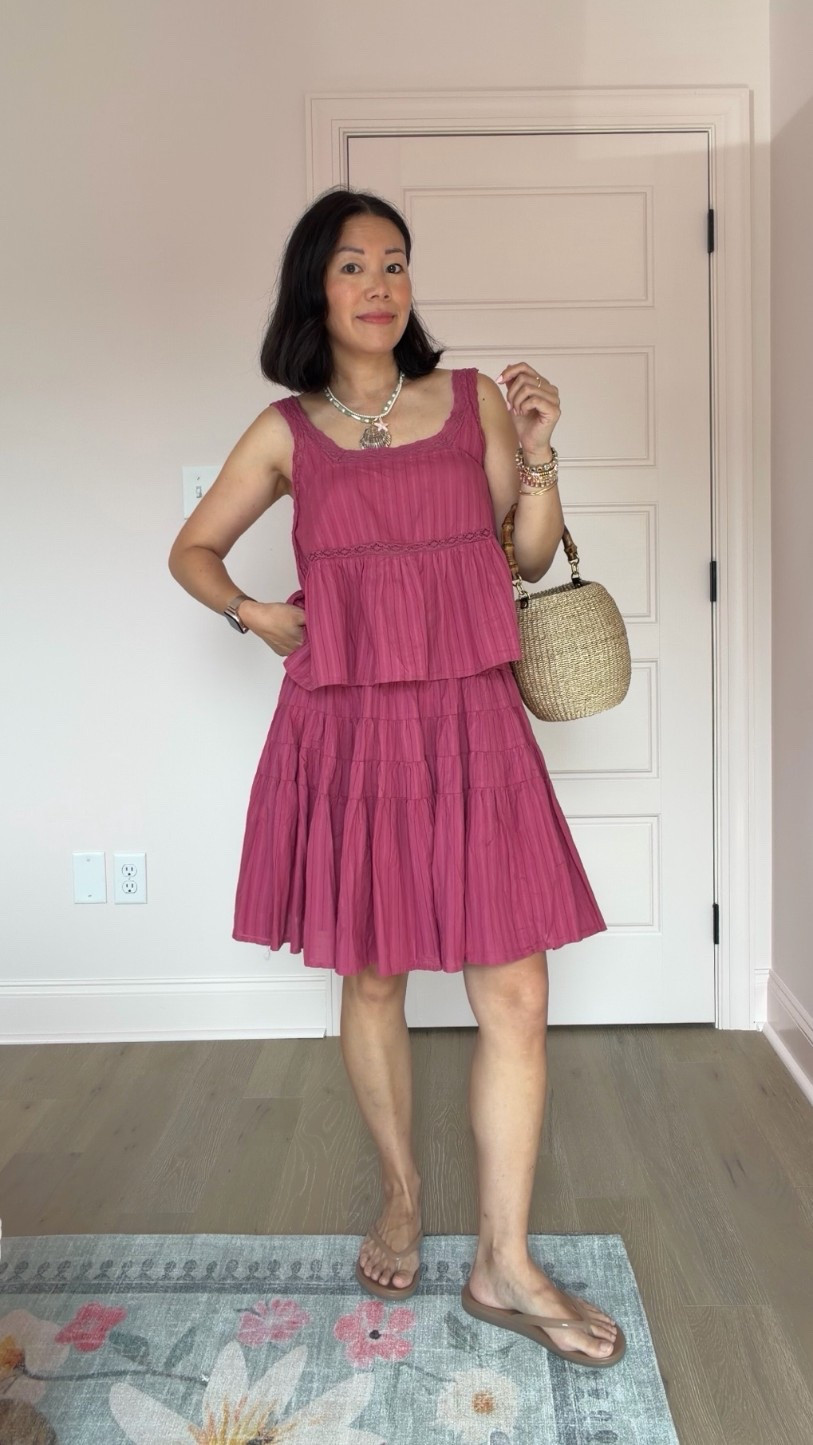 Love this matching set for summer! Wearing XS in top, Small in skirt.

#LTKootd #LTKPetite #LTKOver40