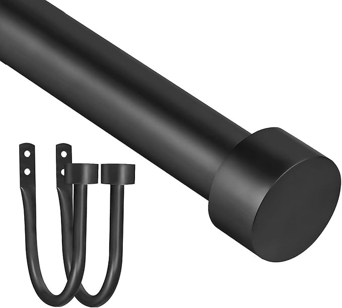 Curtain Rod for Window 66 to 120 inches(5.5-10ft), YNL Matte Black Curtain Rod with 2 x Curtain H... | Amazon (US)