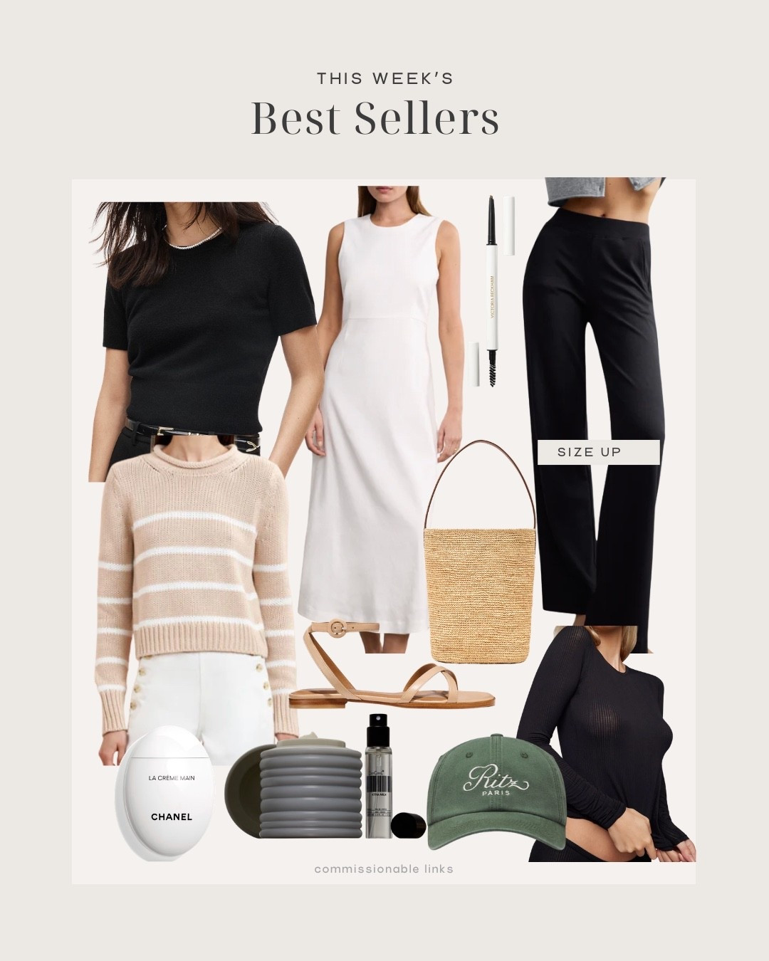 This week’s bestsellers!
Cashmere tee
Knit trousers
Summer bucket bag
Striped sweater (size up!)
Whipped pajamas
Ball cap
Midi dress for summer
Hand cream 

#LTKSeasonal