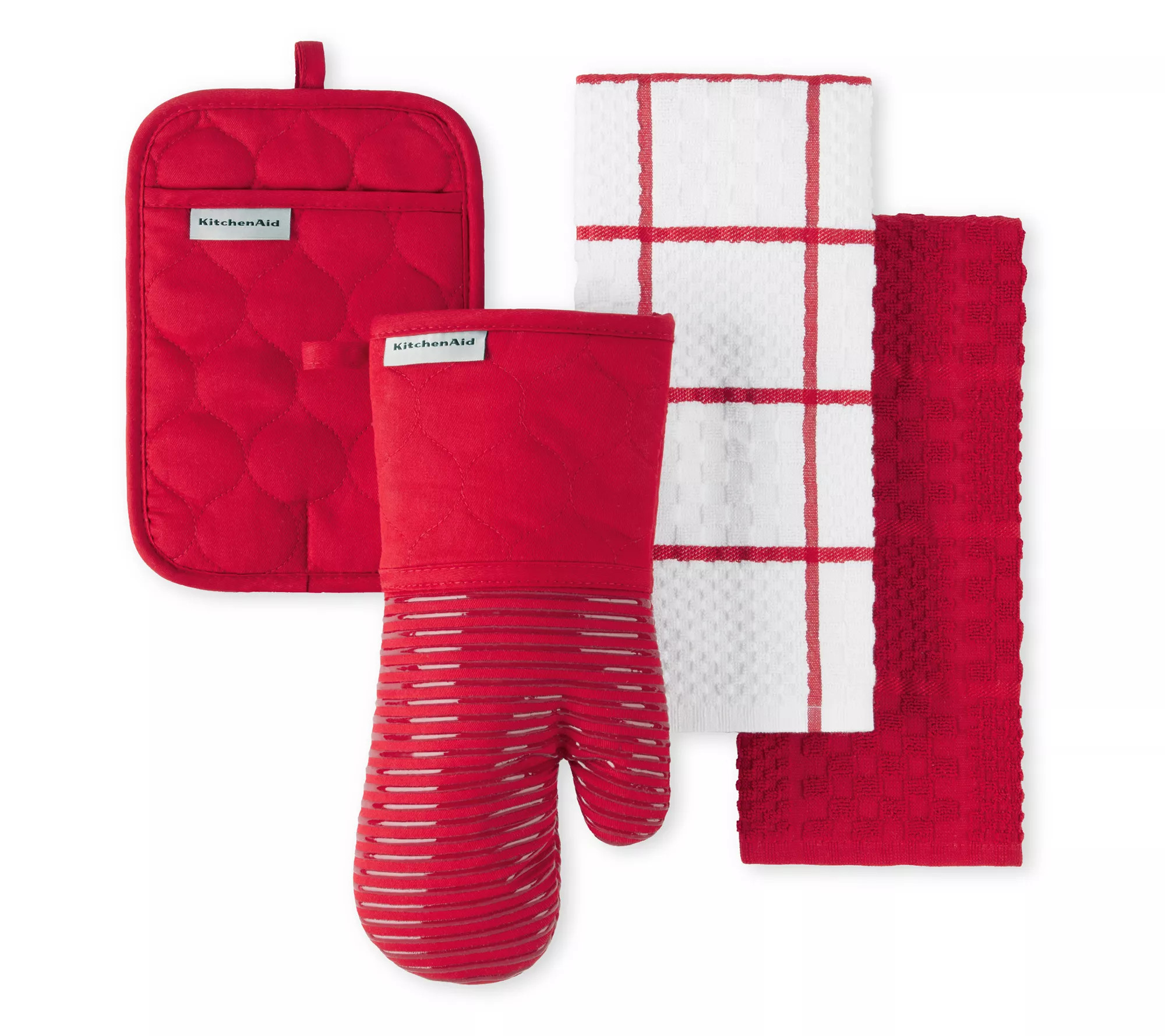 KitchenAid Quilted Cotton Terry Cloth 4-Piece Set - QVC.com | QVC