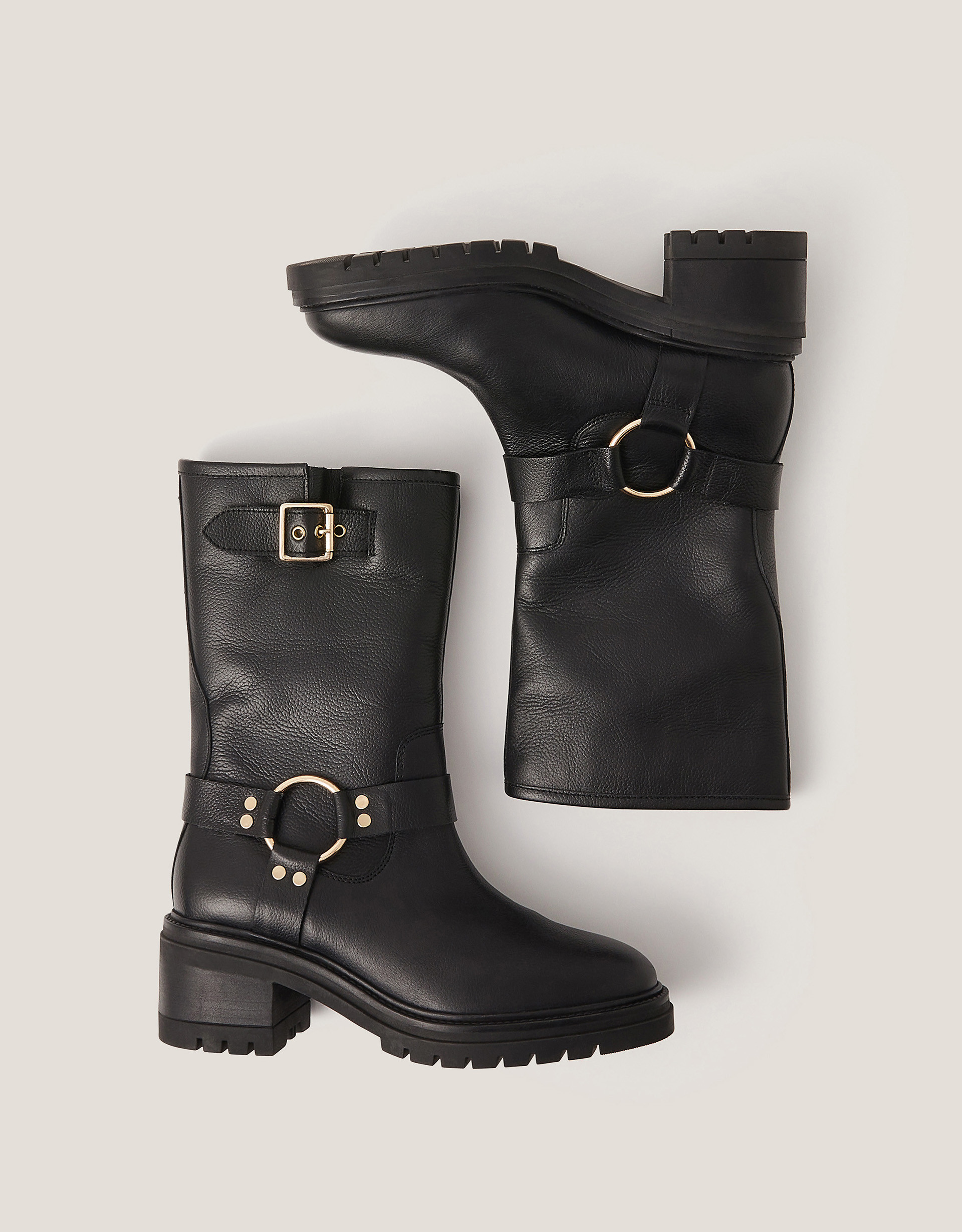Jade Leather Biker Boots Black | Monsoon (UK)