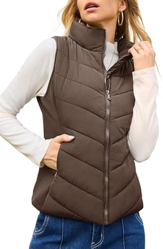 Dokotoo Puffer Vest Women Sleeveless Zip Up Outerwear Stand Collar Quilted Vest Warm Winter Jacke... | Amazon (US)